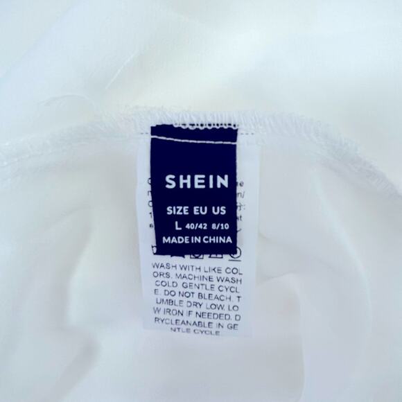 Shein White Sheer Long Ruffle Accent Bridal Robe or Beach Cover Up Size Large - Picture 7 of 9